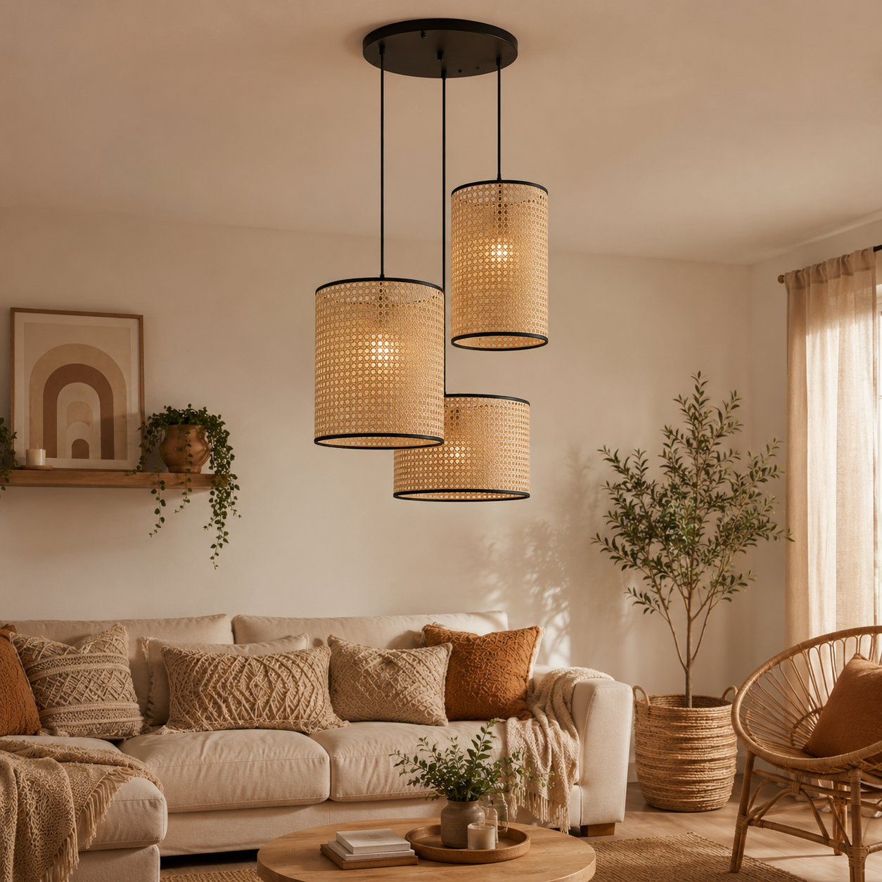 Rattan Boho Ceiling Lamp -VL-TBS-455425