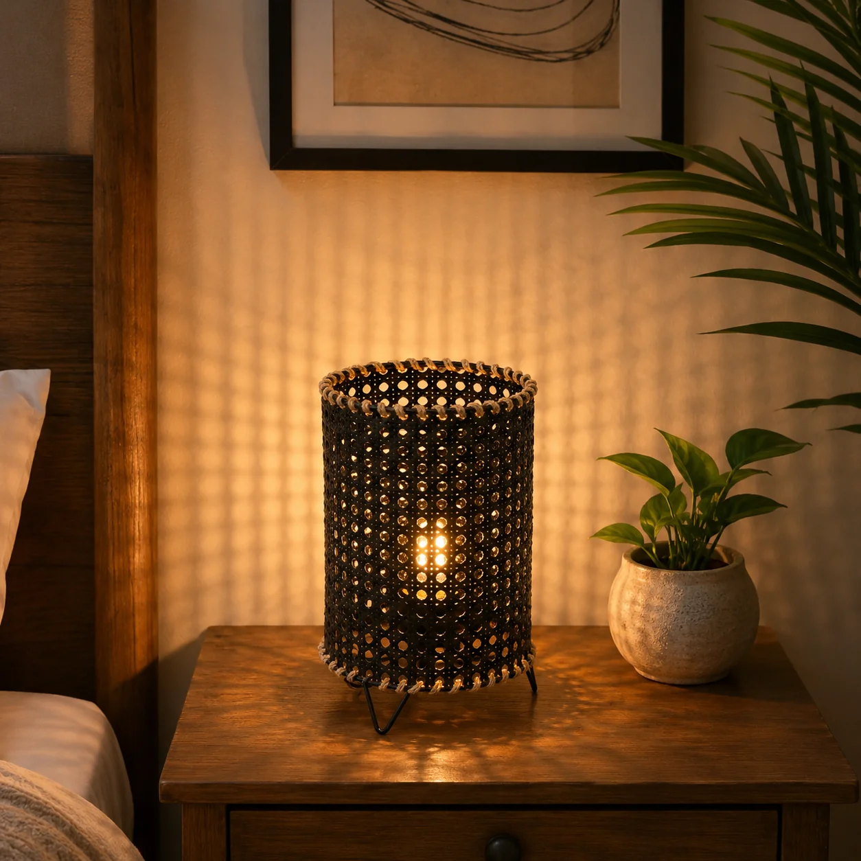 Rattan Boho Table Lamp -VL-TBS-851821 - Image 2