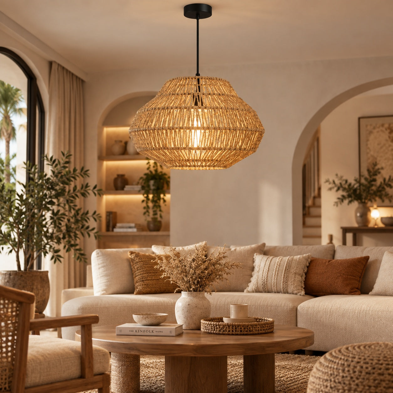 Burlap Boho Ceiling Lamp -VL-TBS-161131 - Image 2