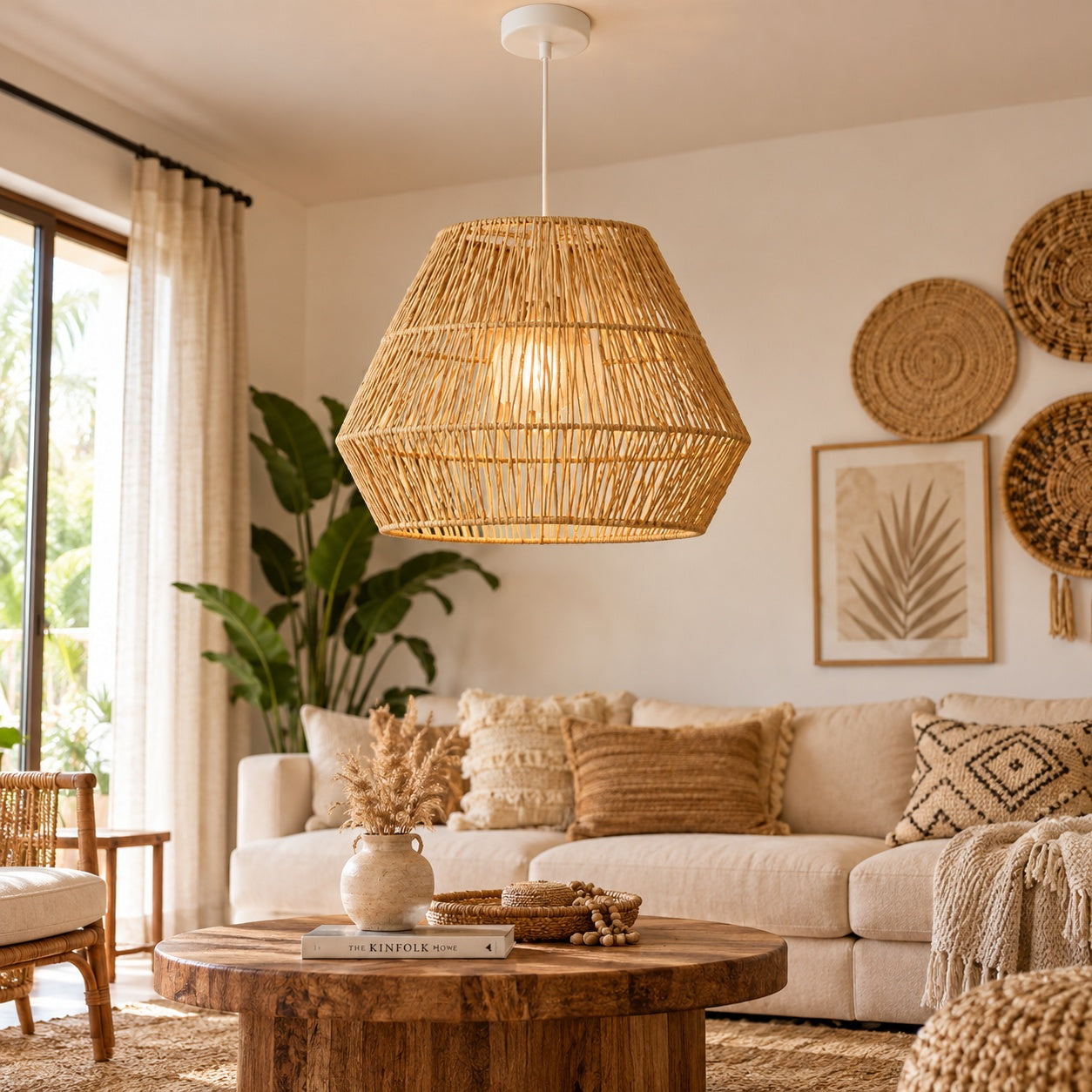 Burlap Boho Ceiling Lamp -VL-TBS-160130 - Image 2