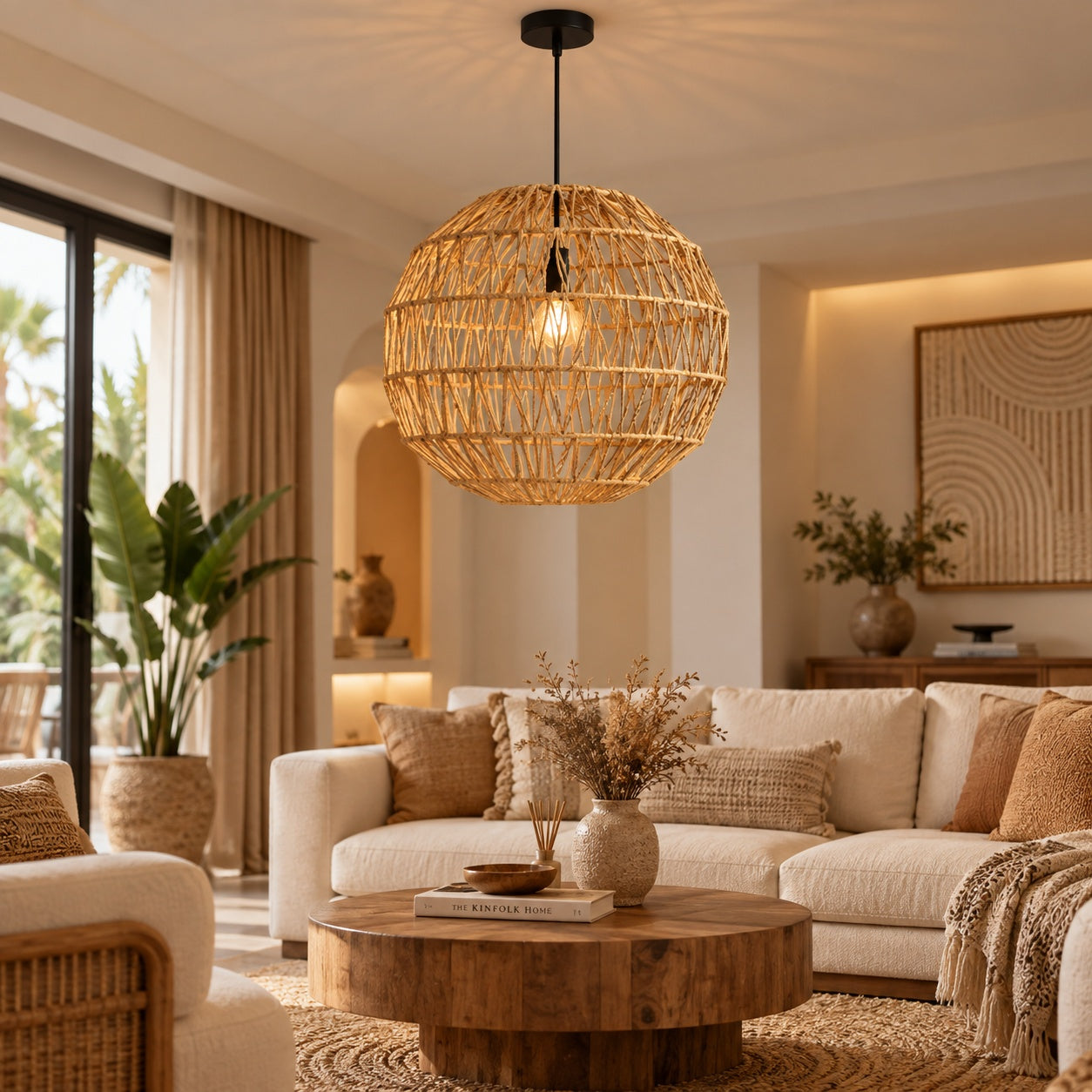 Burlap Boho Ceiling Lamp -VL-TBS-163133 - Image 2