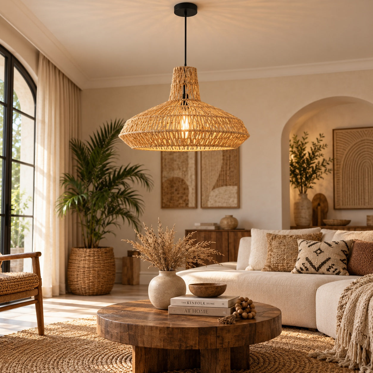 Burlap Boho Ceiling Lamp -VL-TBS-165135 - Image 2