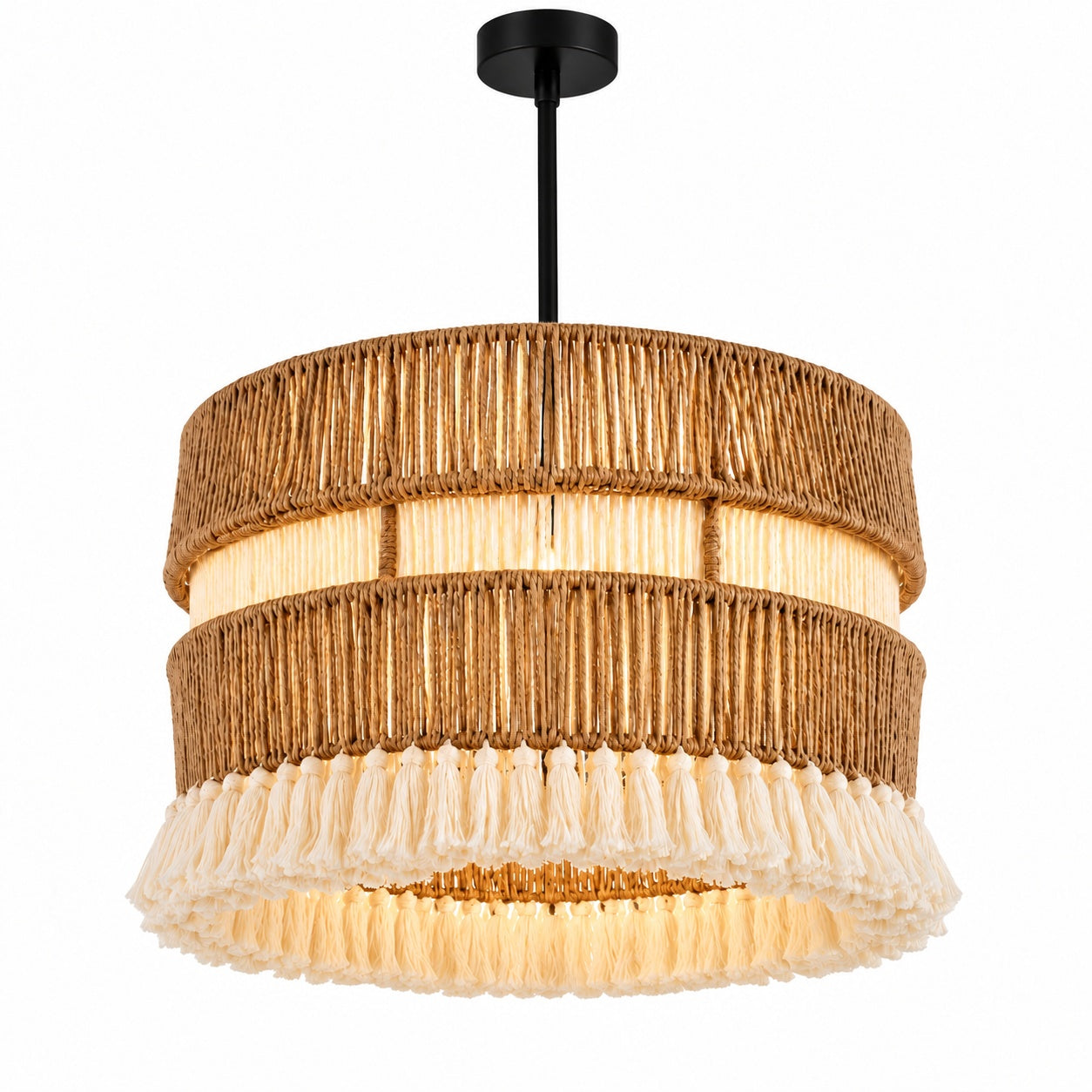 Burlap Boho Ceiling Lamp -VL-TBS-173143 - Image 3