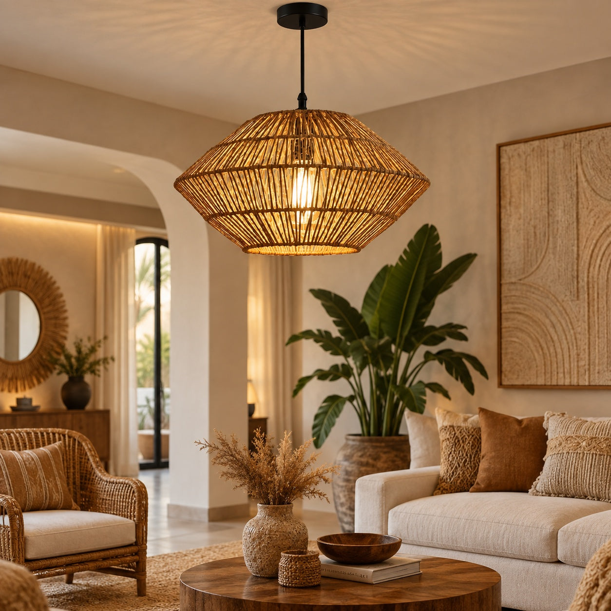 Burlap Boho Ceiling Lamp -VL-TBS-177147 - Image 2