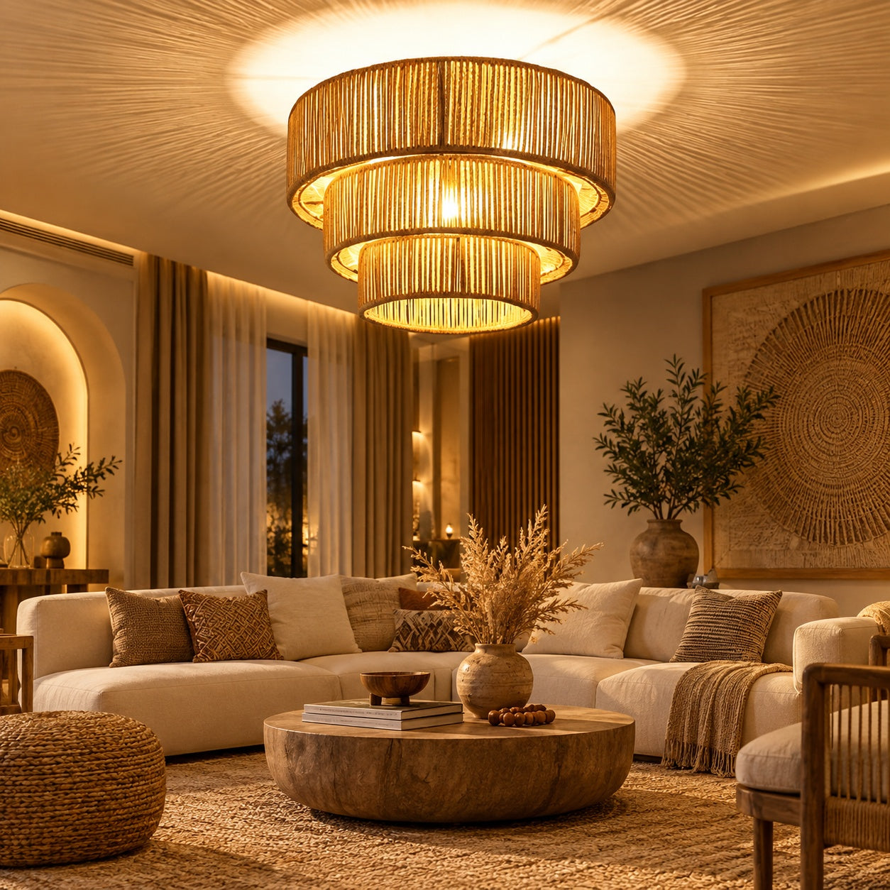 Burlap Boho Ceiling Lamp -VL-TBS-157127 - Image 2