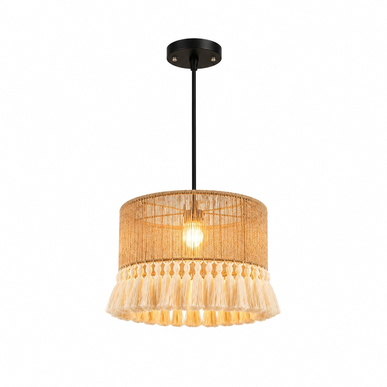 Burlap Boho Ceiling Lamp -VL-TBS-152122 - Image 3