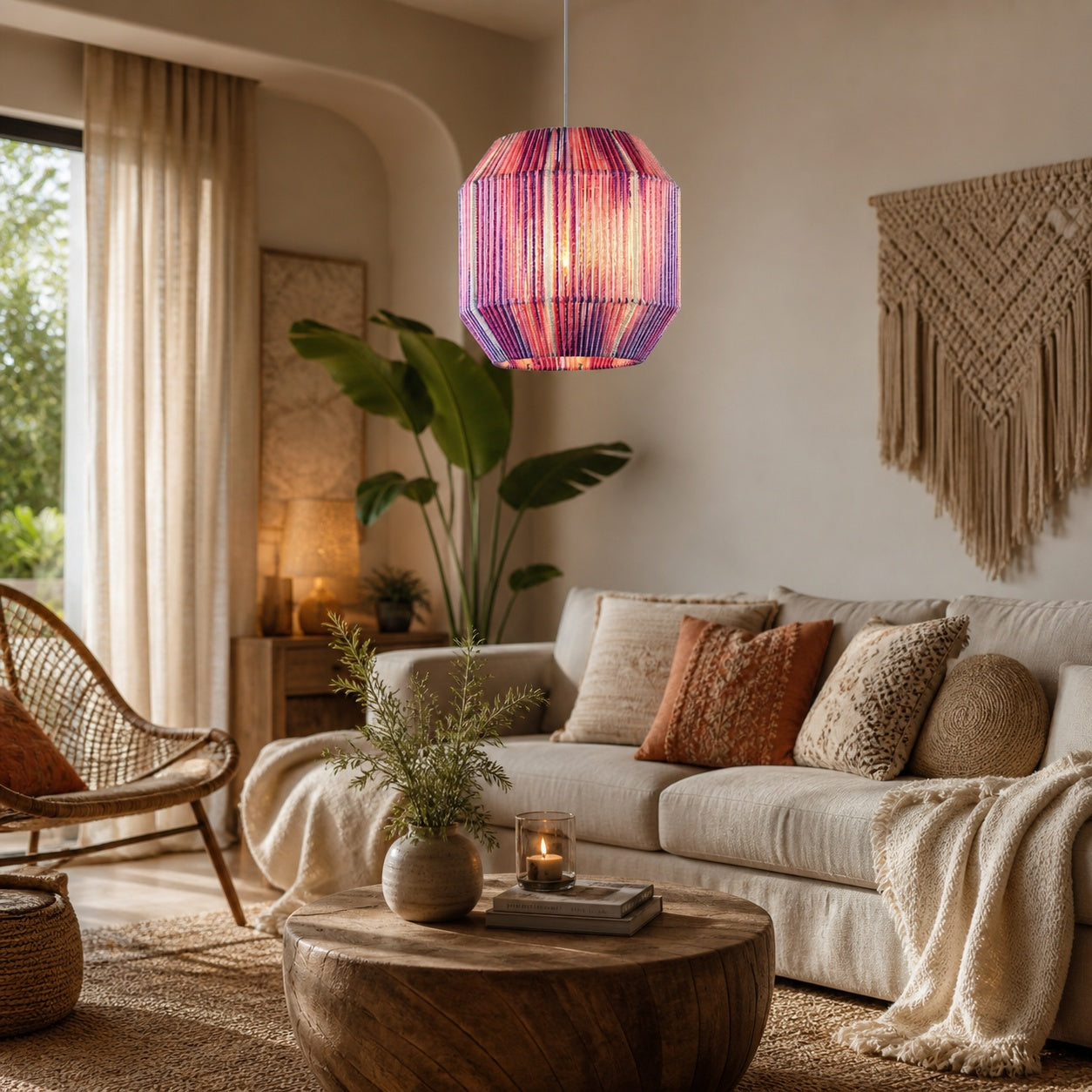 Makrami Boho Ceiling Lamp -VL-TBS-1457426 - Image 2