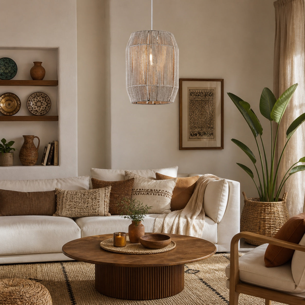 Makrami Boho Ceiling Lamp -VL-TBS-1454423 - Image 2