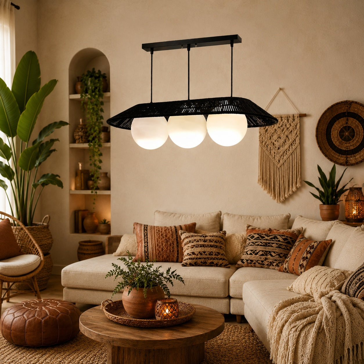 Makrami Boho Ceiling Lamp -VL-TBS-2346314