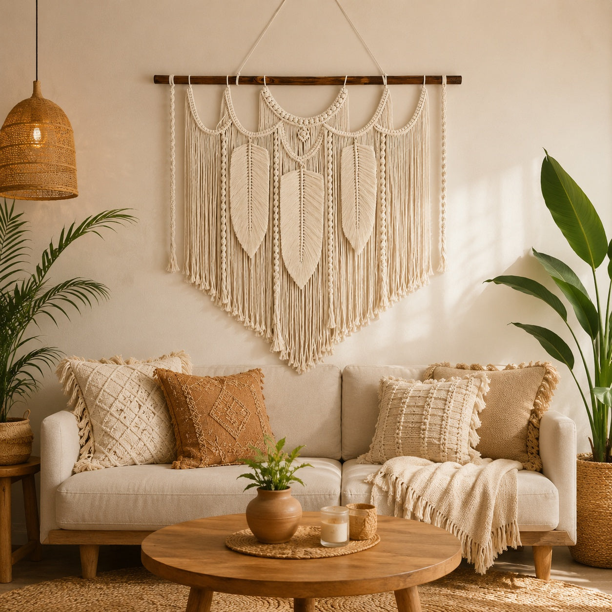 Makrami Boho Ceiling Lamp -VL-TBS-2345313 - Image 2