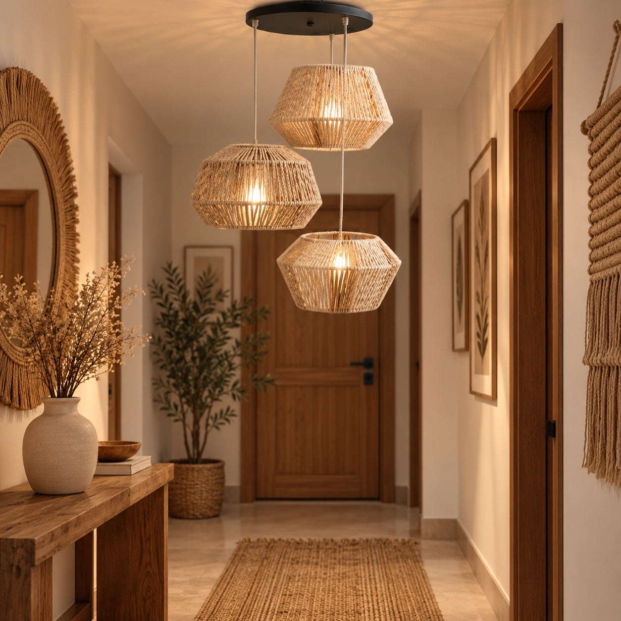 Makrami Boho Ceiling Lamp -VL-TBS-171141 - Image 2