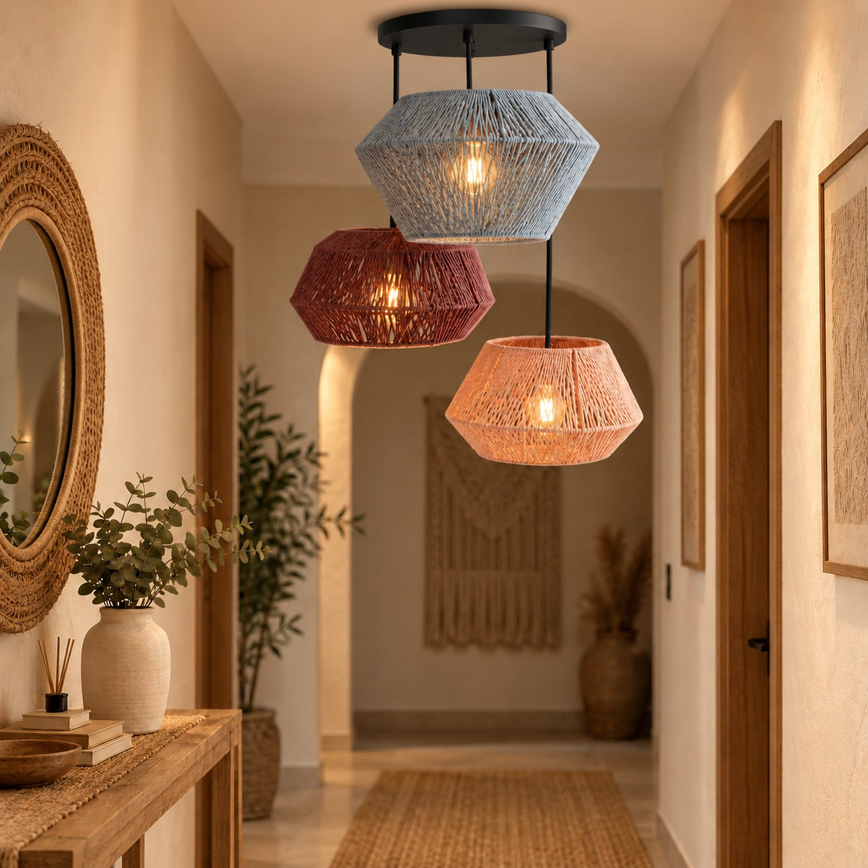 Makrami Boho Ceiling Lamp -VL-TBS-170140 - Image 2