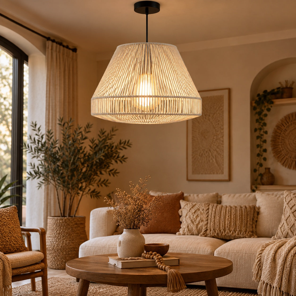 Makrami Boho Ceiling Lamp -VL-TBS-176146 - Image 2