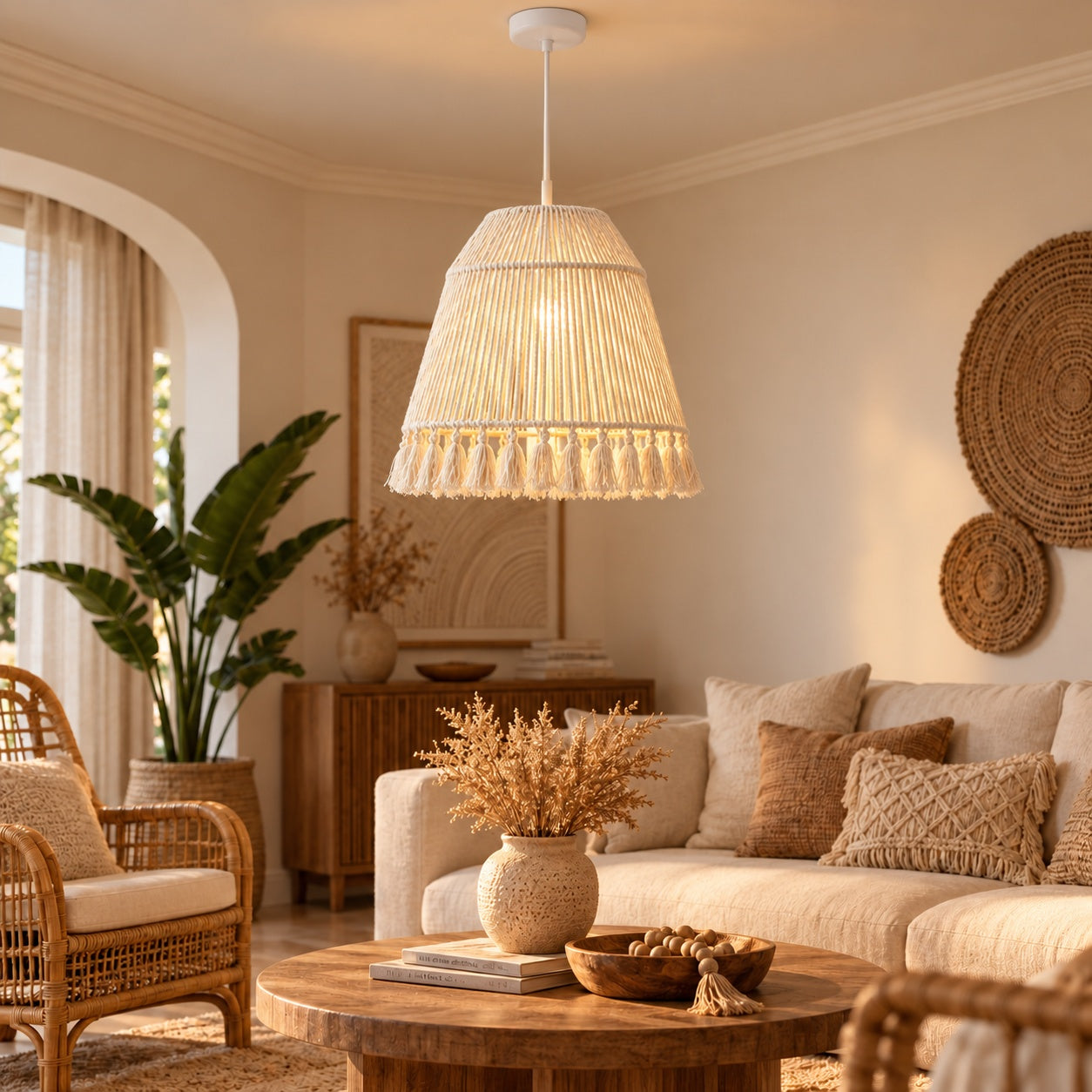 Makrami Boho Ceiling Lamp -VL-TBS-182152 - Image 2