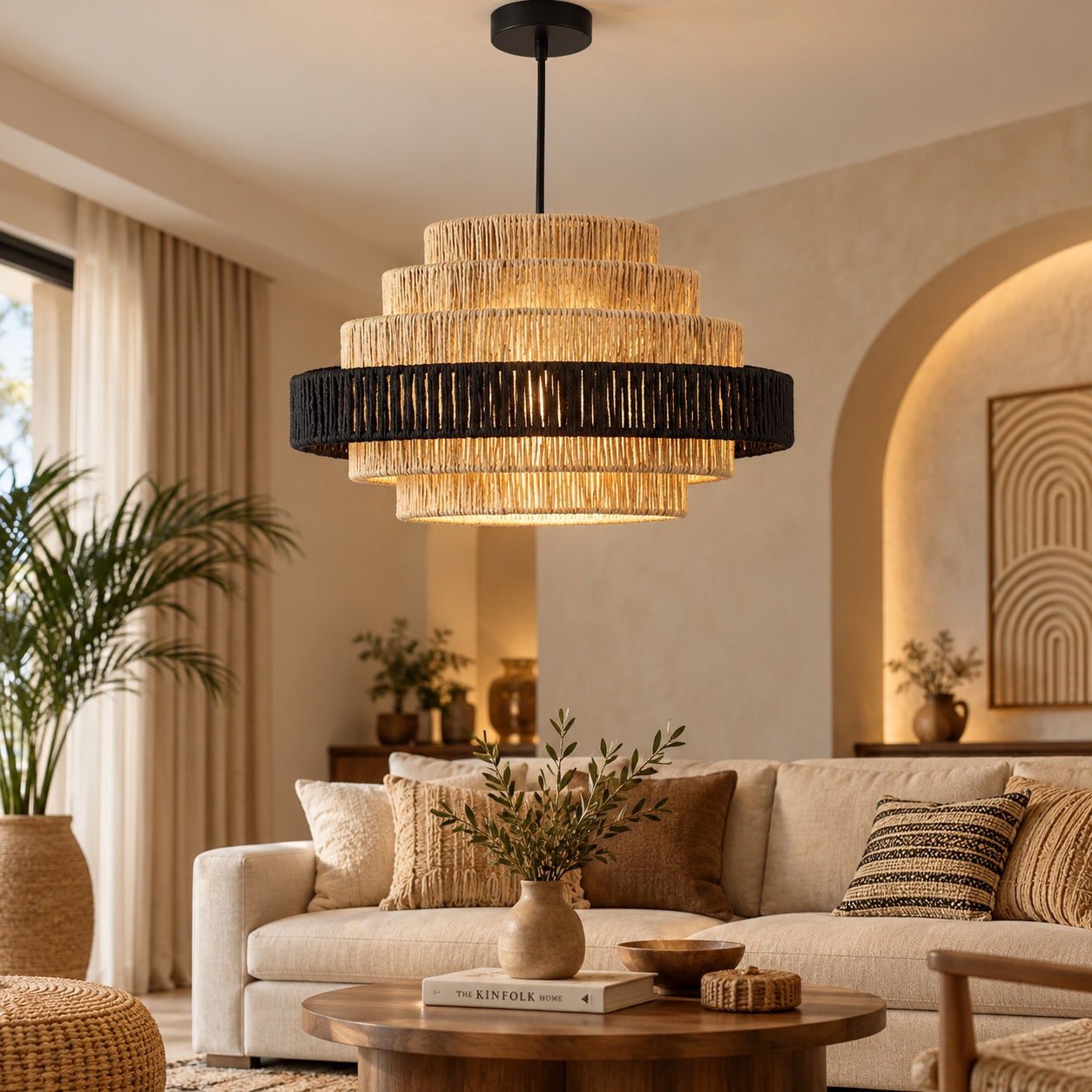 Makrami Boho Ceiling Lamp -VL-TBS-155125 - Image 2
