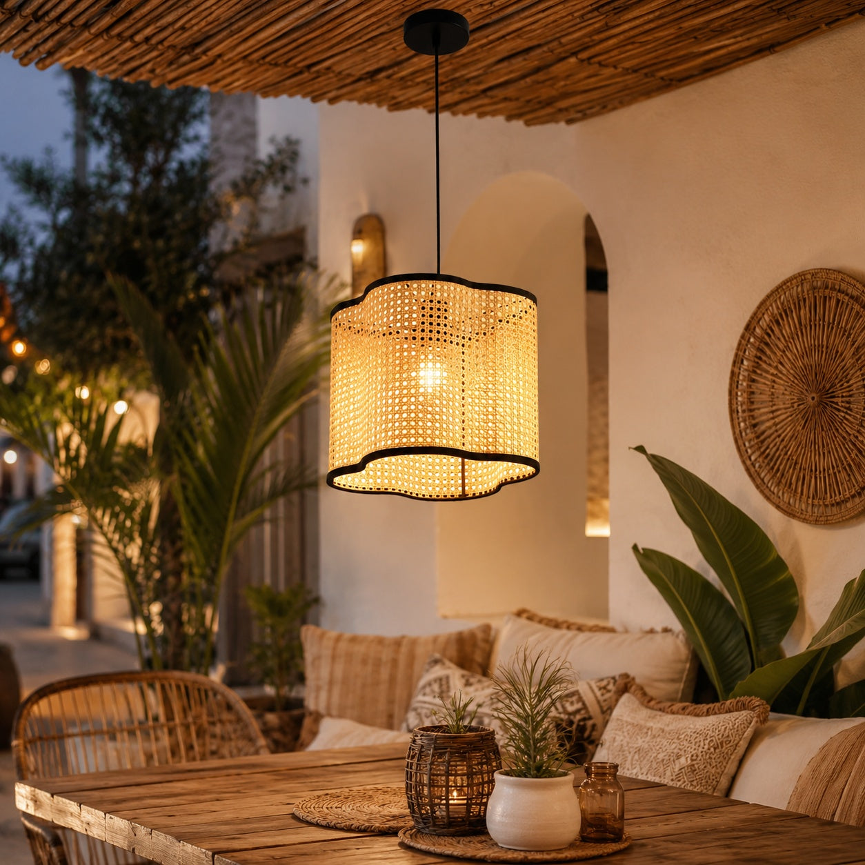 Rattan Boho Ceiling Lamp -VL-TBS-2331299 - Image 2