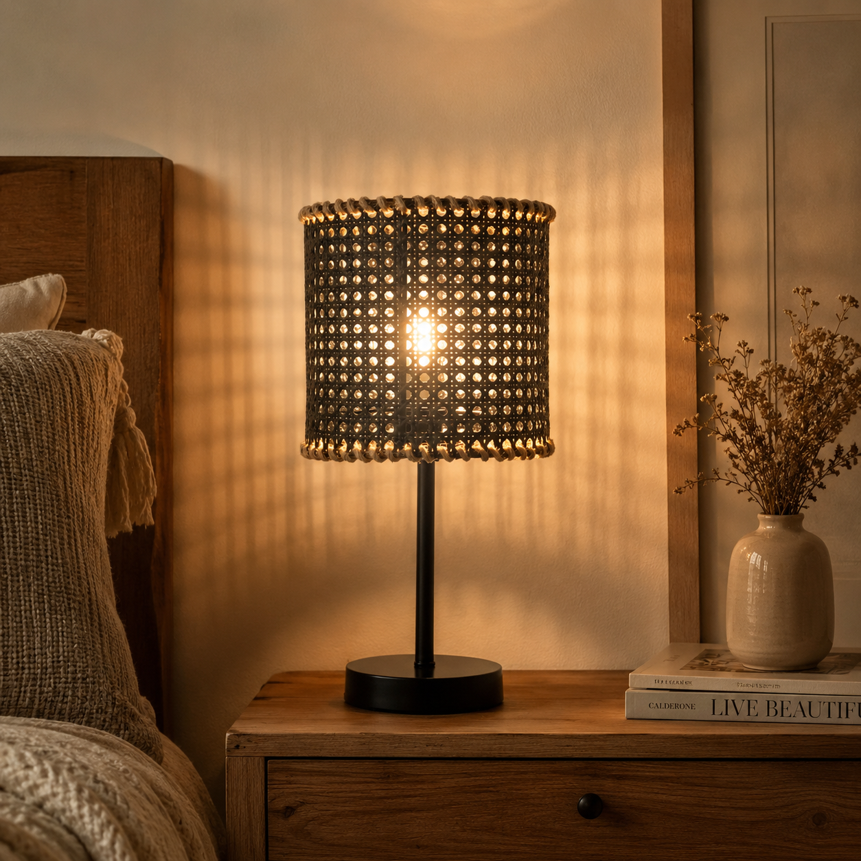 Rattan Boho Table Lamp -VL-TBS-845815 - Image 2