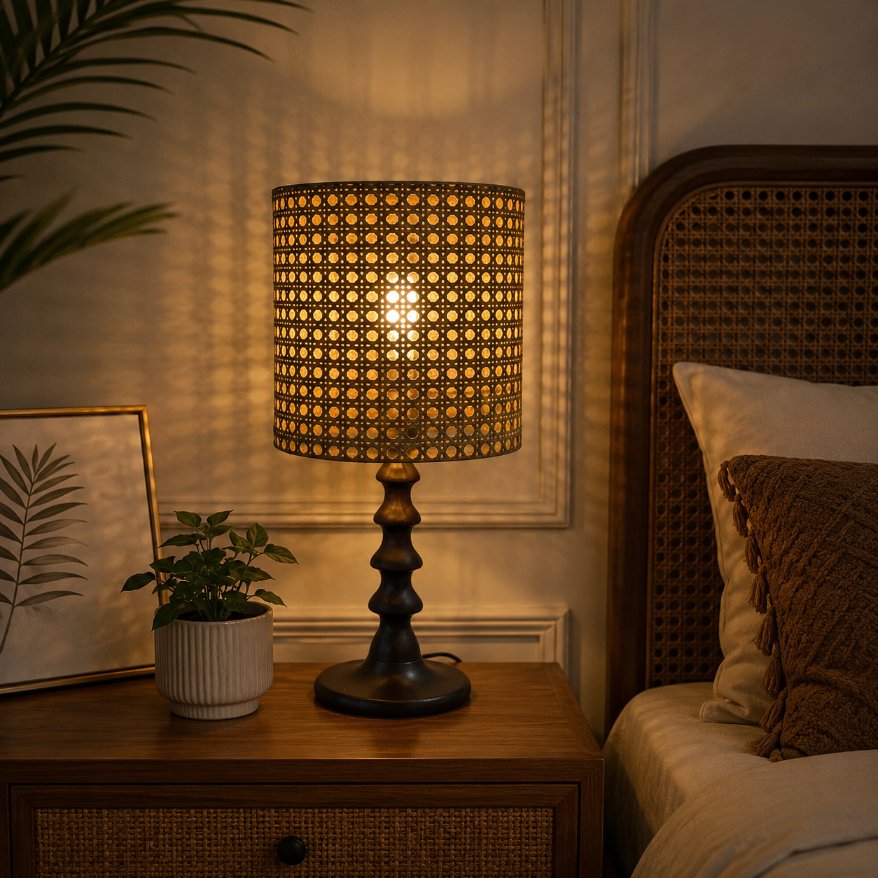 Rattan Boho Table Lamp -VL-TBS-839809 - Image 2