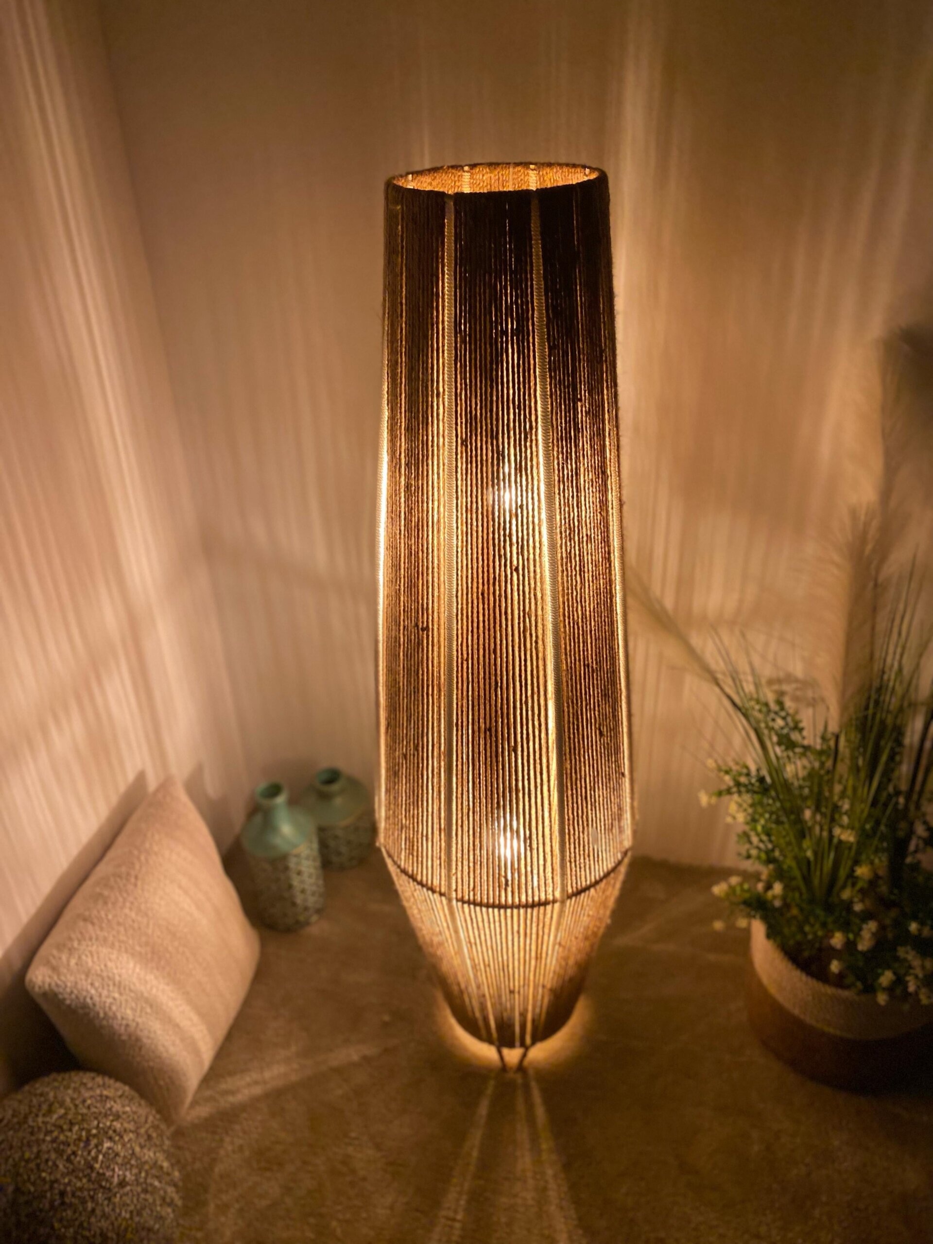 Burlap Boho Floor Lamp -VL-TBS-1083052 - Image 2