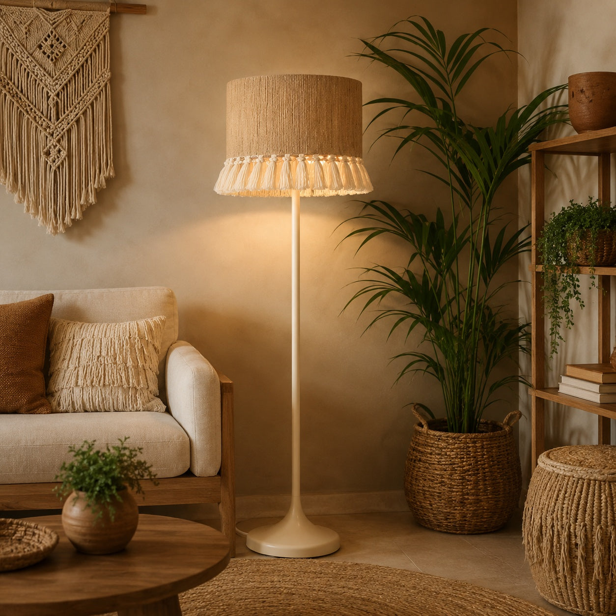 Burlap Boho Floor Lamp -VL-TBS-460430 - Image 2
