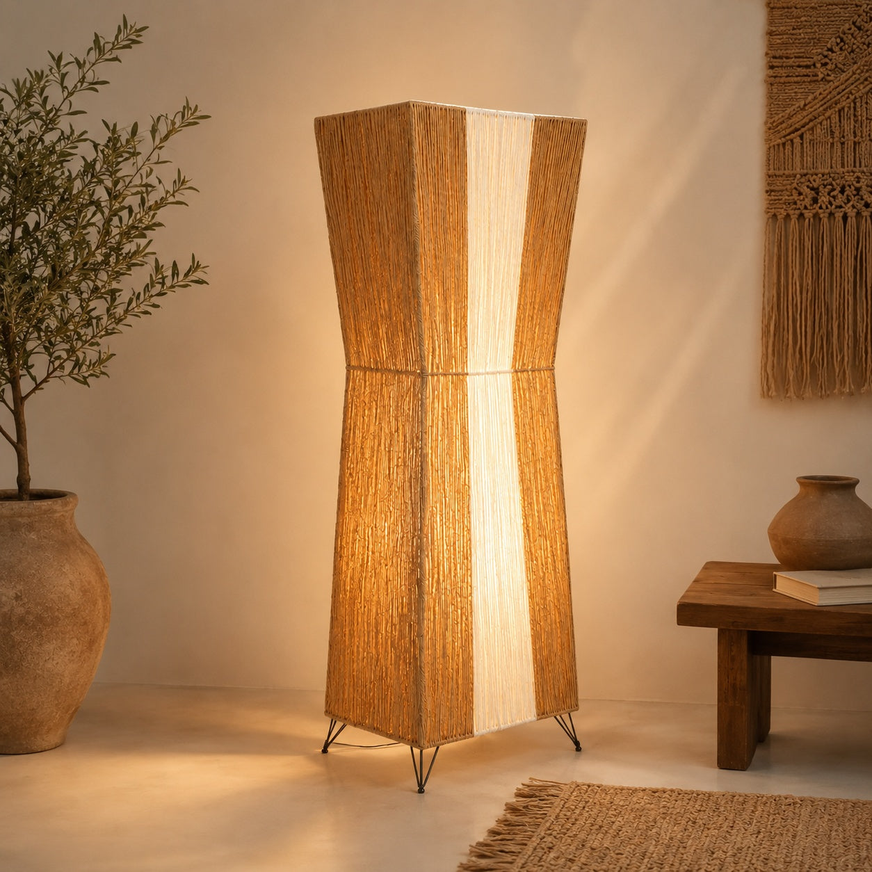 Burlap Boho Floor Lamp -VL-TBS-440410 - Image 3