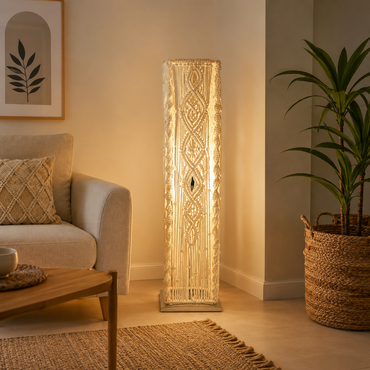 Makrami Boho Floor Lamp -VL-TBS-1080049 - Image 2