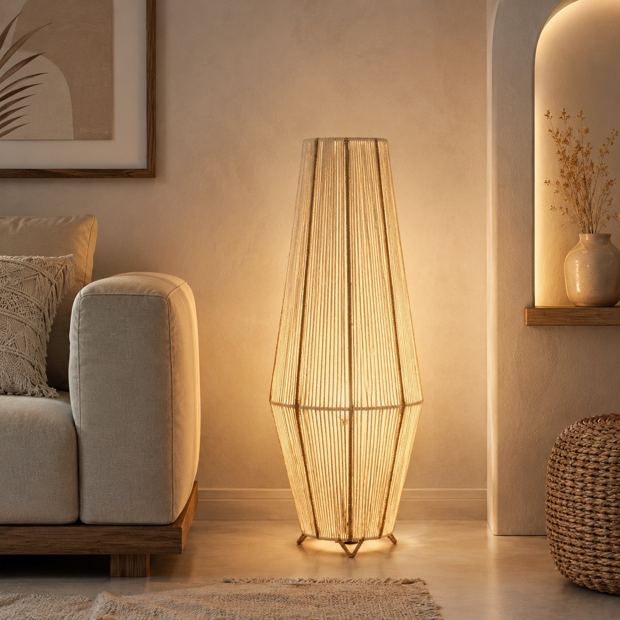 Makrami Boho Floor Lamp -VL-TBS-1074043 - Image 2