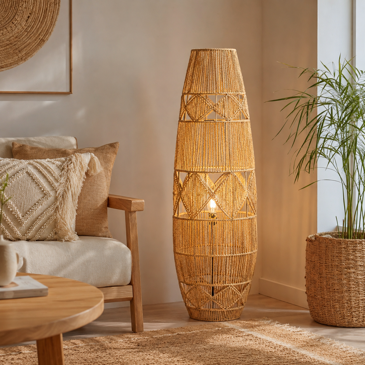 Makrami Boho Floor Lamp -VL-TBS-2170138 - Image 2
