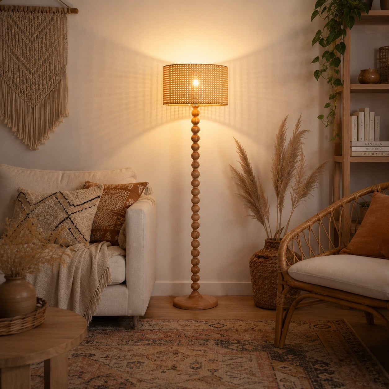 Rattan Boho Floor Lamp -VL-TBS-1060029 - Image 2