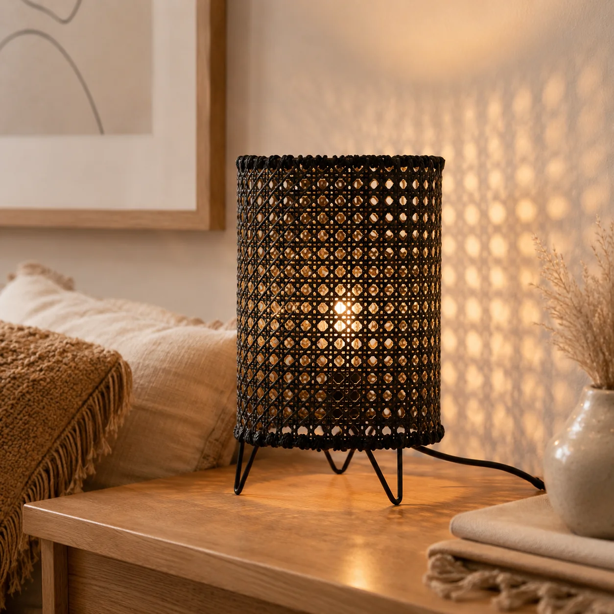 Rattan Boho Table Lamp -VL-TBS-846816 - Image 2