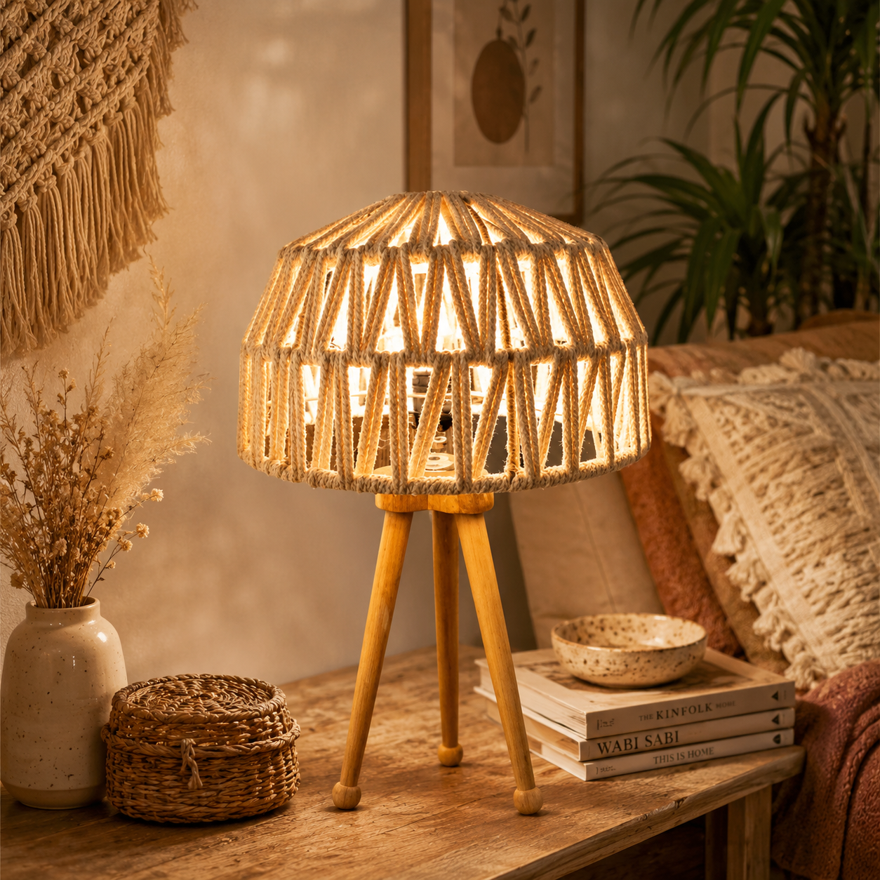 Makrami Boho Table Lamp -VL-TBS-2105073 - Image 2