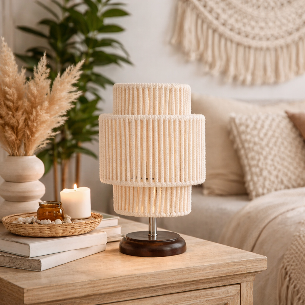 Makrami Boho Table Lamp -VL-TBS-883853 - Image 2