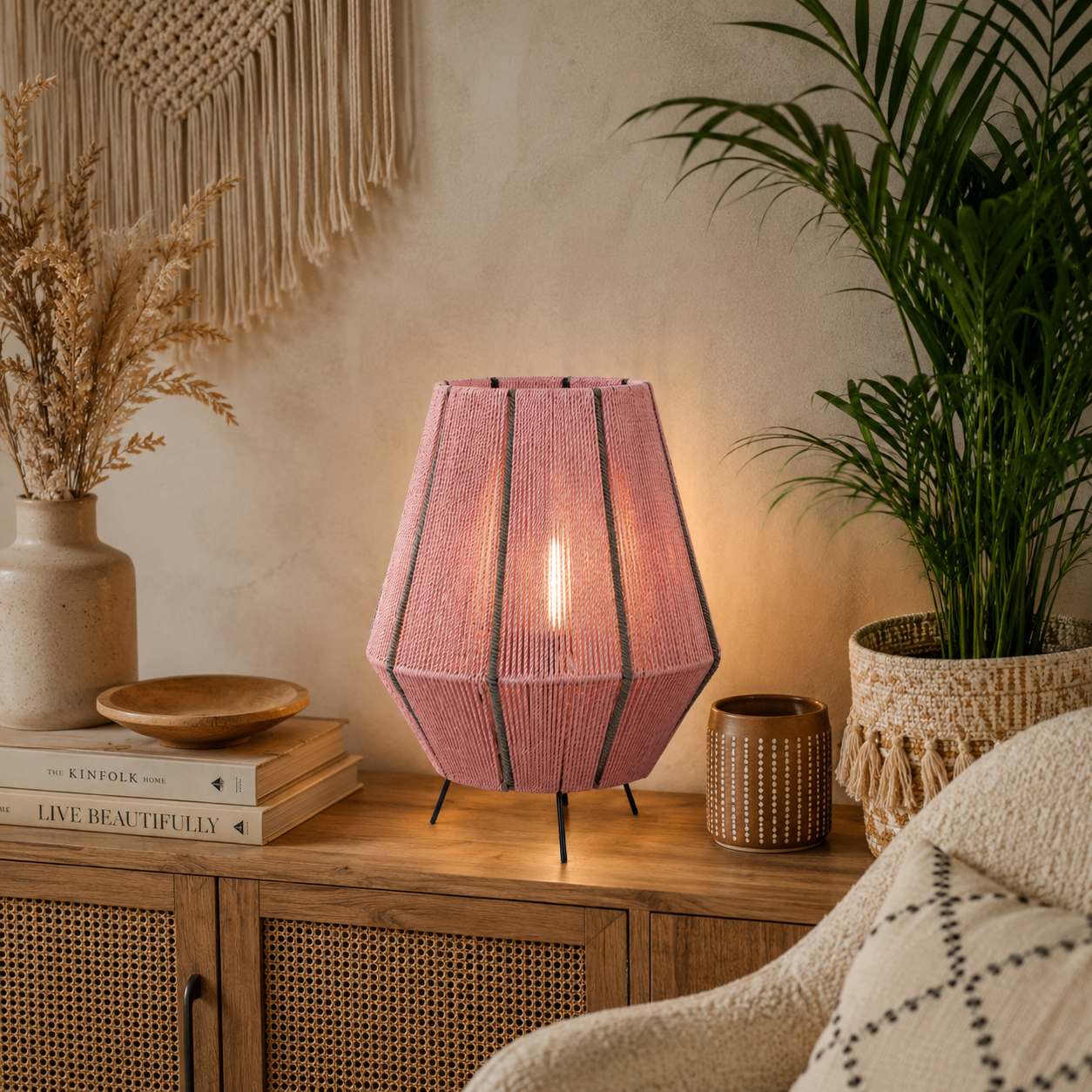 Makrami Boho Table Lamp -VL-TBS-875845 - Image 2