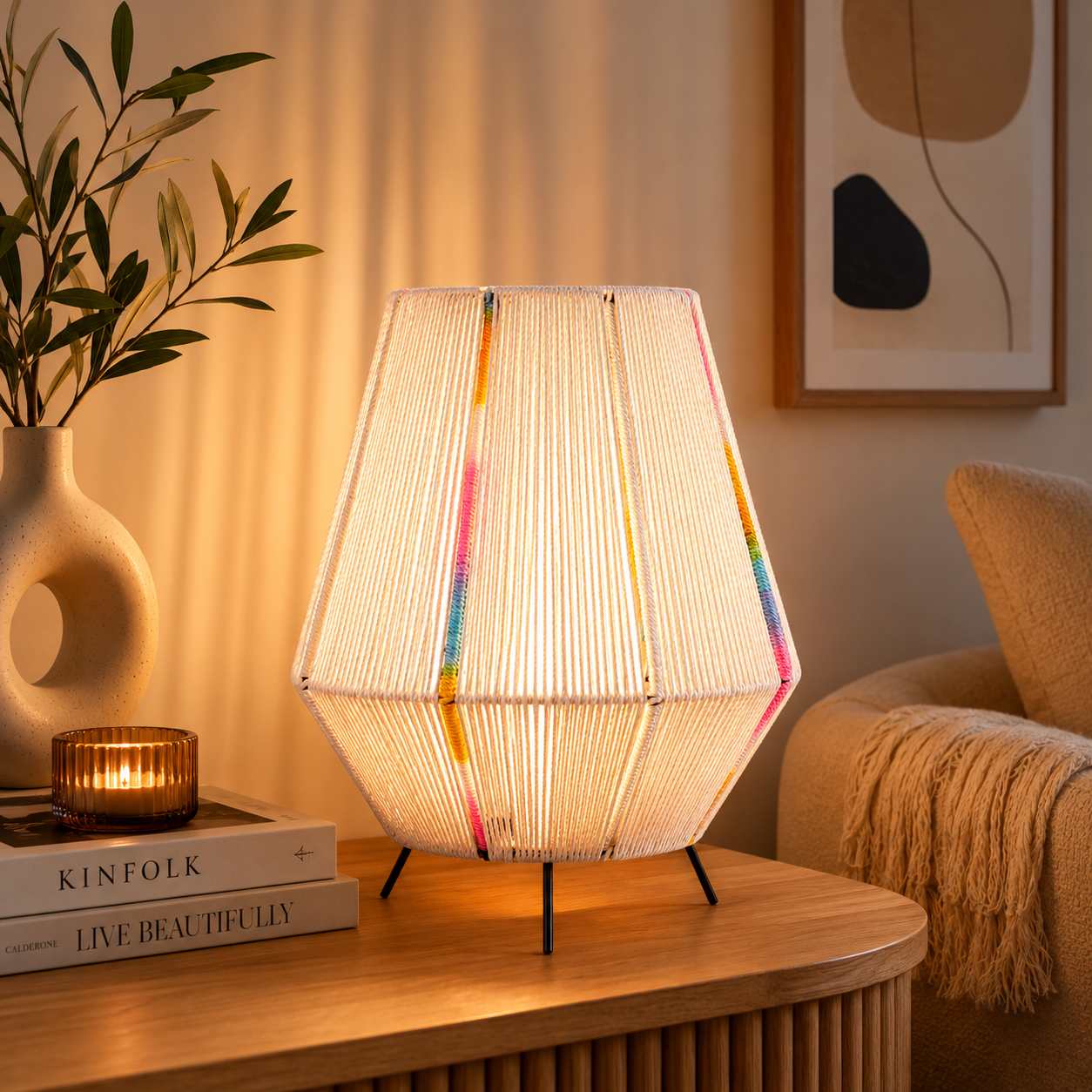 Makrami Boho Table Lamp -VL-TBS-868838 - Image 2