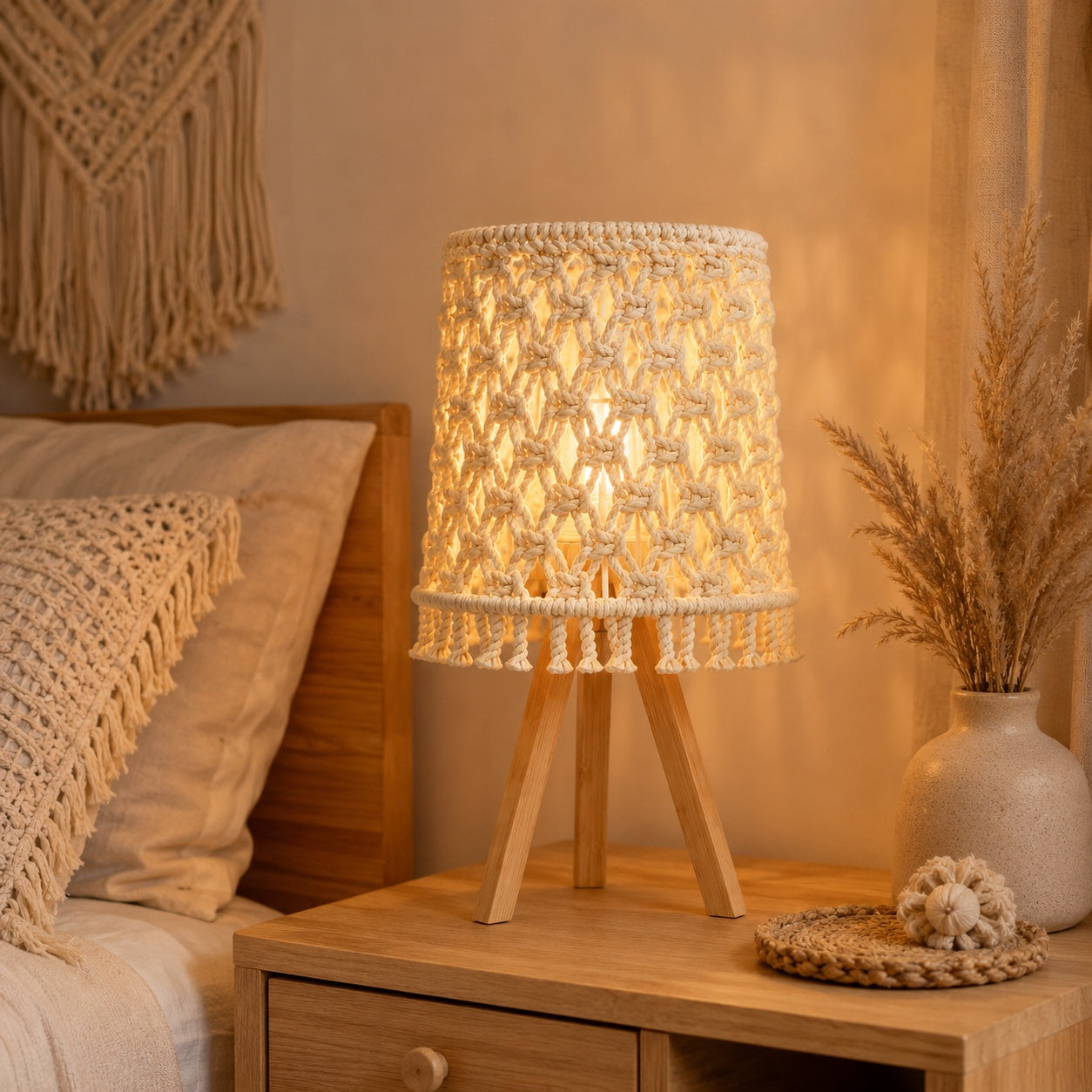Makrami Boho Table Lamp -VL-TBS-2090058 - Image 2