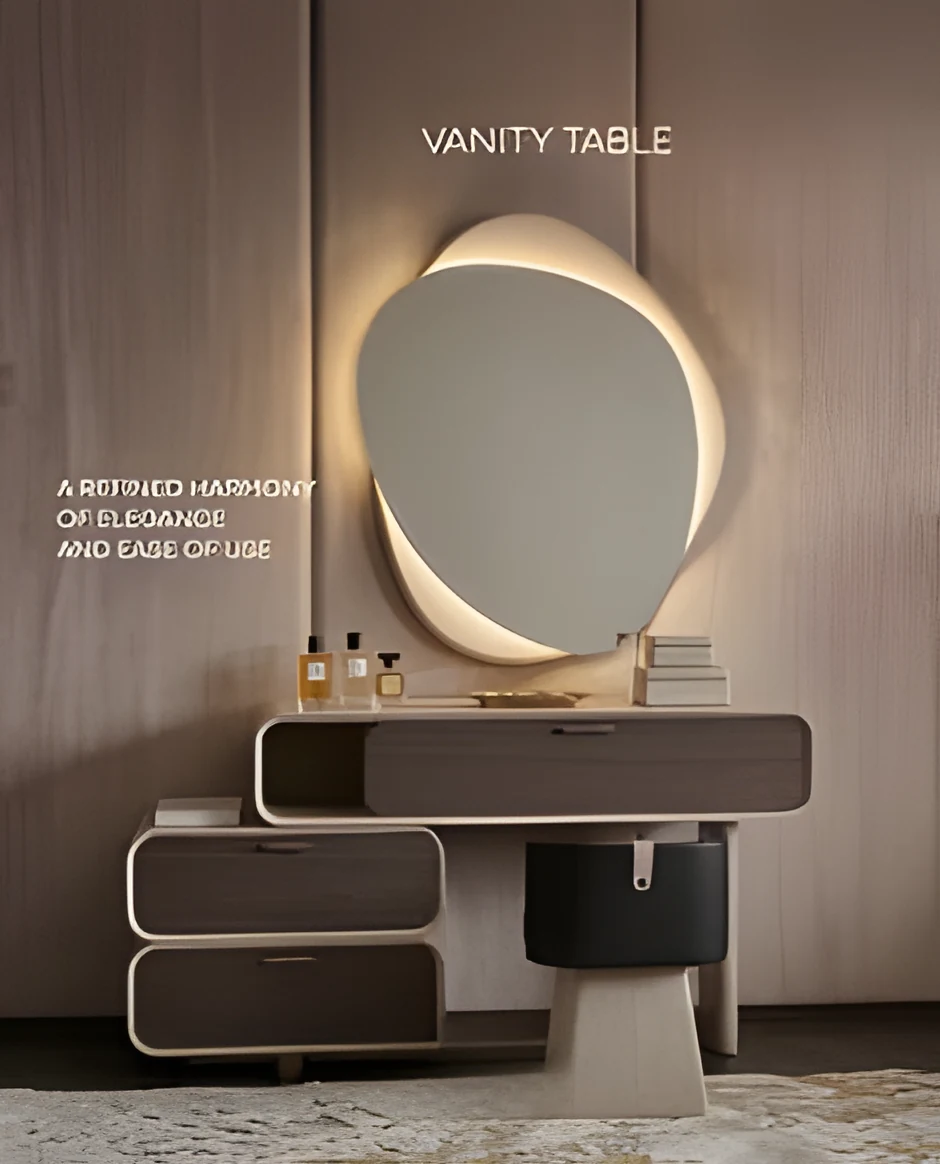Natural Wood Dressing Table Vanity - VL-55110