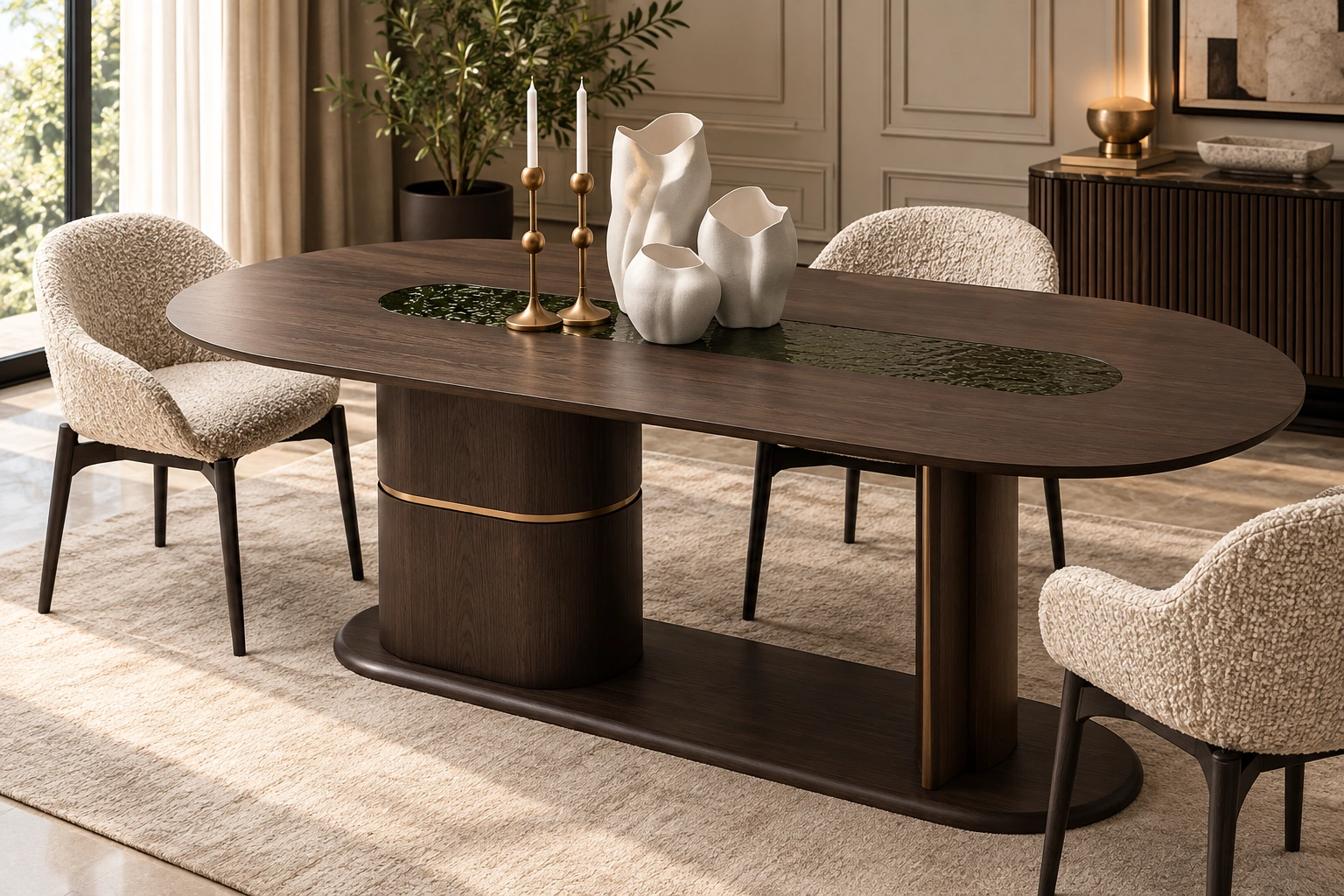 Contemporary Oval Dining Table