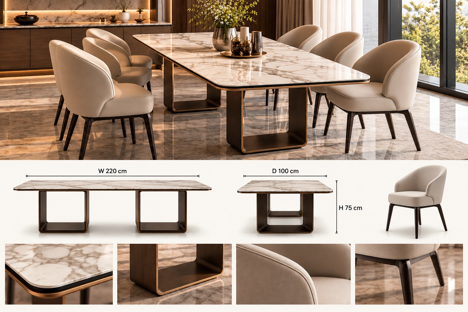 Contemporary Upholstered Dining Chair - Image 2
