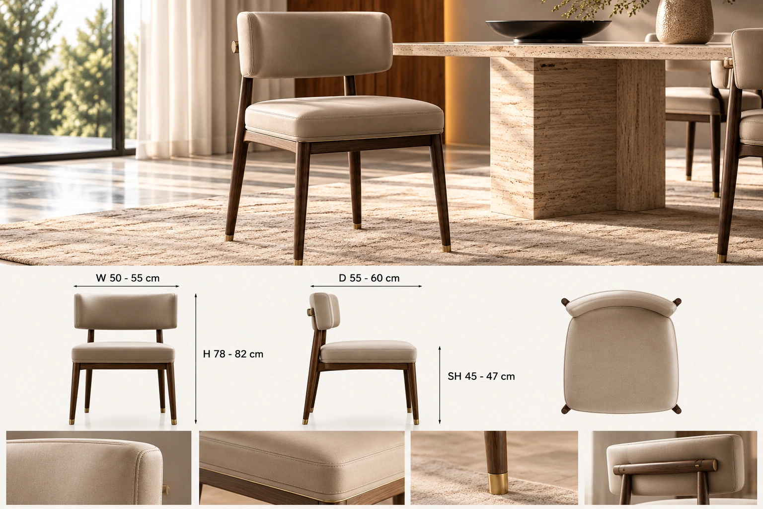 Contemporary Upholstered Dining Chair - Image 2