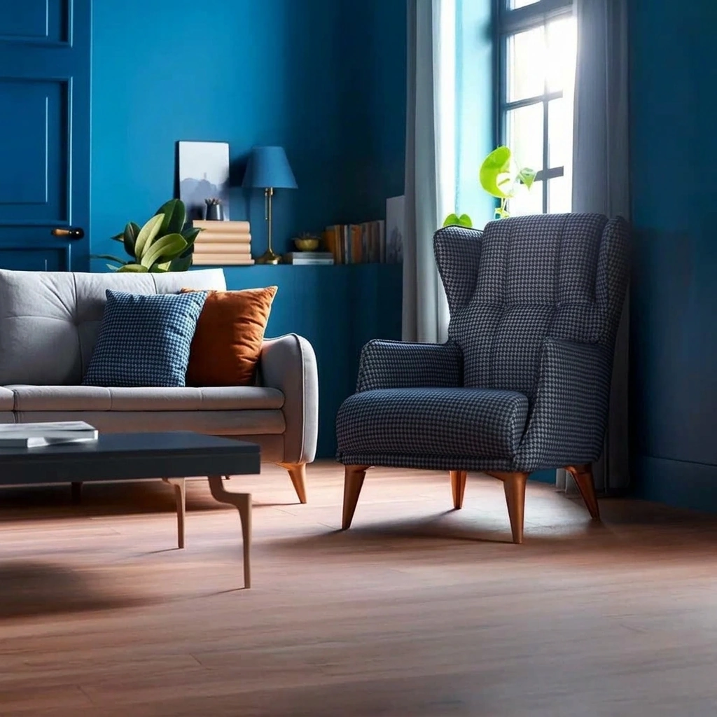 Livingroom Set - Grey & Navy Blue - Image 2