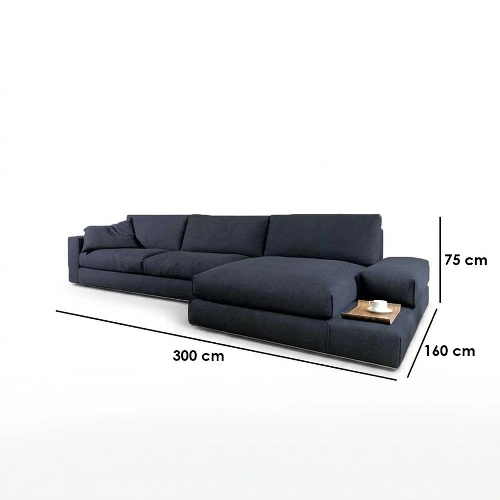 Livingroom Set - Off White & Navy Blue - Image 4