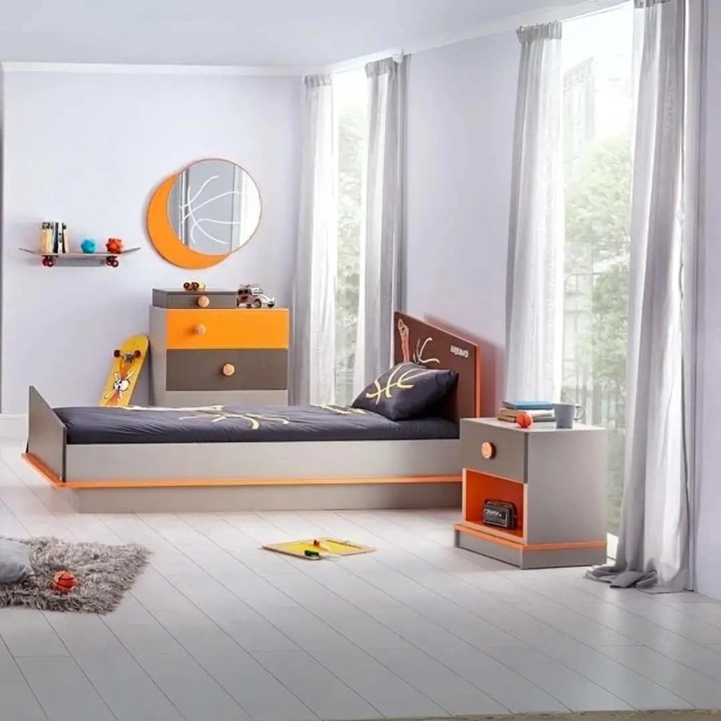 kids Bedroom - Grey & Orange - Image 2