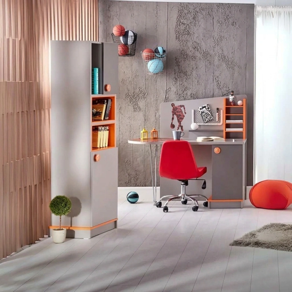 kids Bedroom - Grey & Orange - Image 3