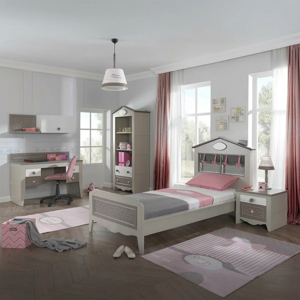 kids Bedroom - White & Grey