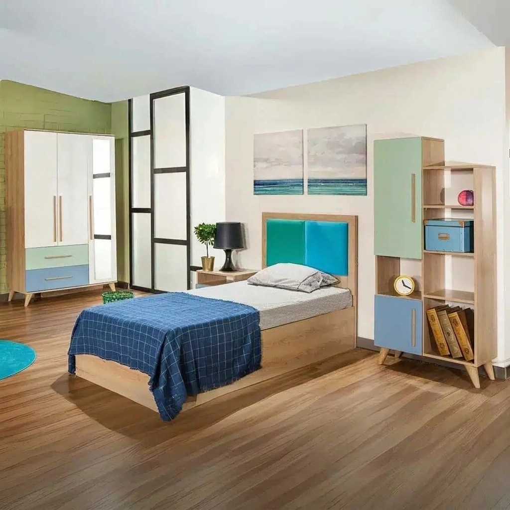 kids Bedroom - Off White, Beige & Turquoise - Image 2