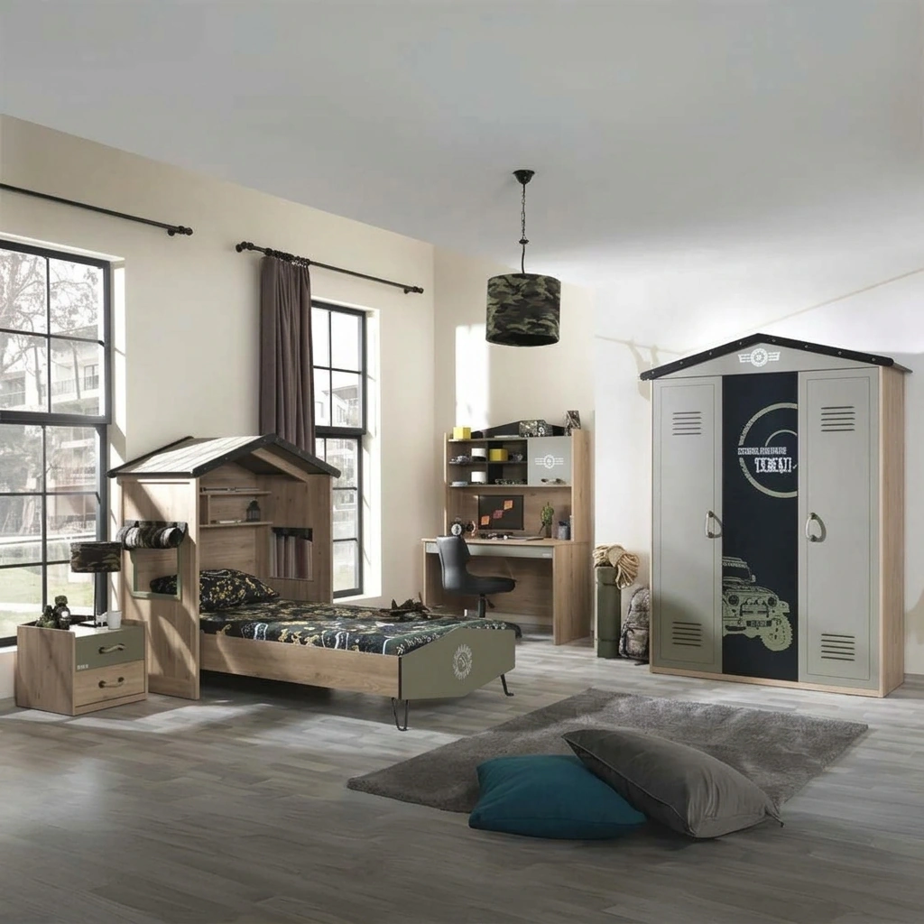kids Bedroom - Beige & Olive