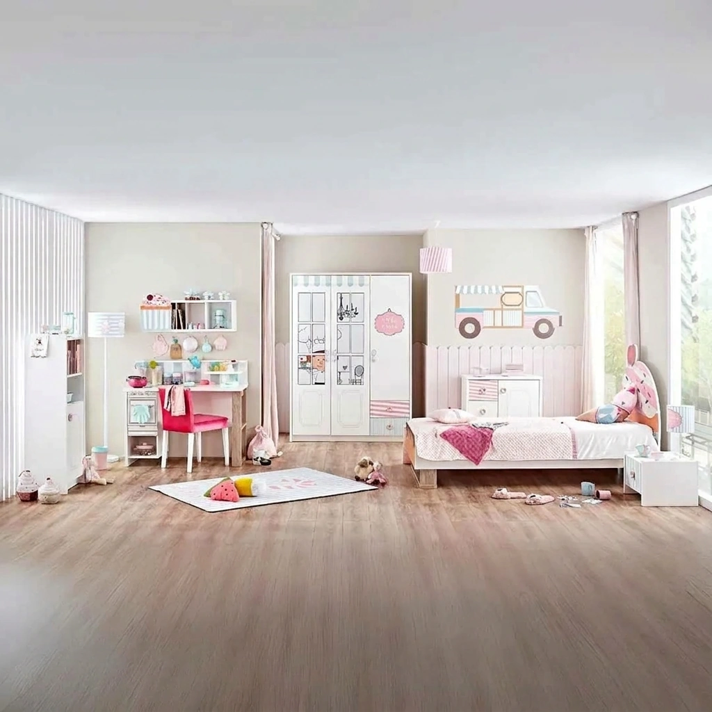 kids Bedroom - White & Pink