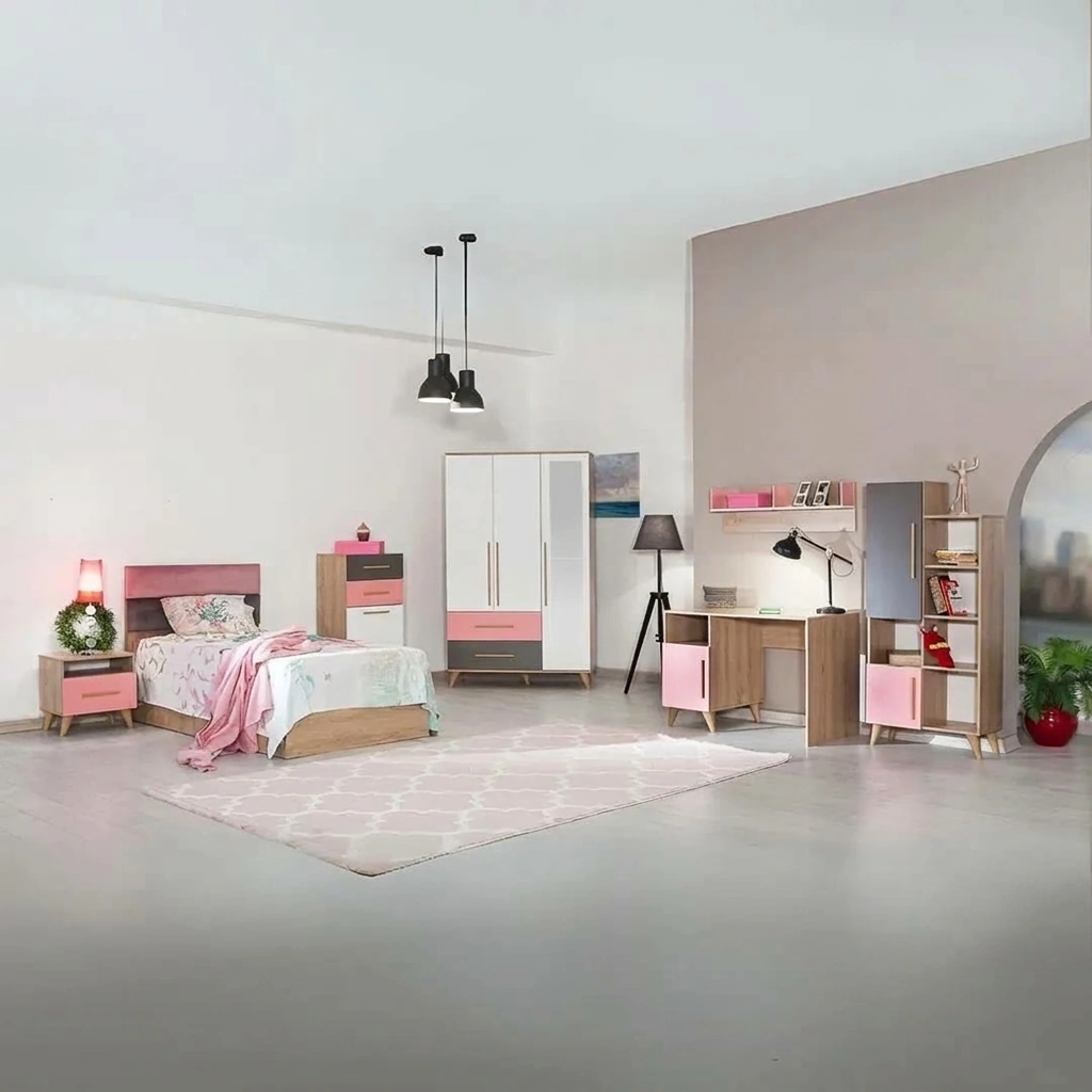 kids Bedroom - White, Beige & Pink
