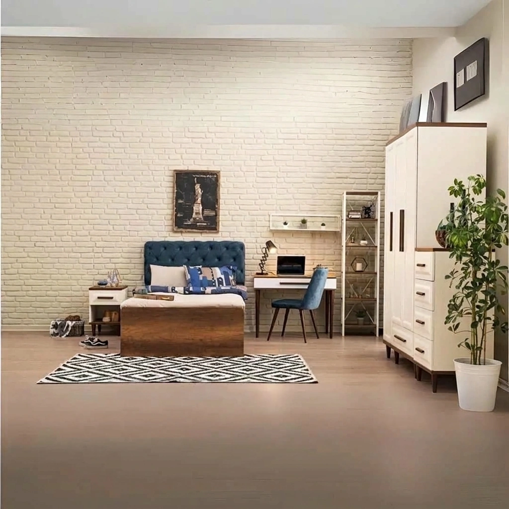 kids Bedroom - Off White, Beige & Turquoise