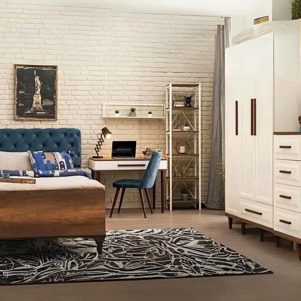 kids Bedroom - Off White, Beige & Turquoise - Image 3